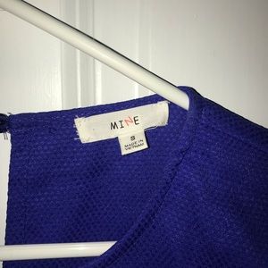 Blue crop top with flare open back
